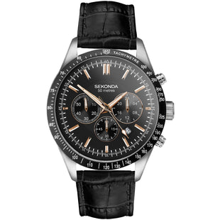 Analogue Watch - Sekonda 30017 Velocity Men's Black Watch