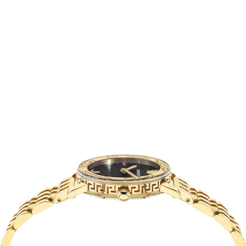 Analogue Watch - Versace Greca Glass Ladies Gold Watch VEU300621