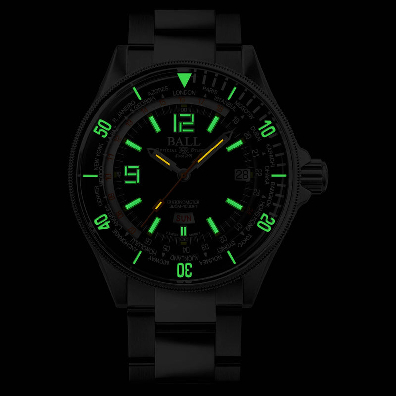 Automatic Watch - Ball Engineer Master II Diver Worldtime Men's Black Watch DG2232A-SC-BK