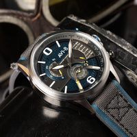 Chronograph Watch - AVI-8 Admiral Blue Steel Hawker Harrier Chronograph Watch AV-4056-01