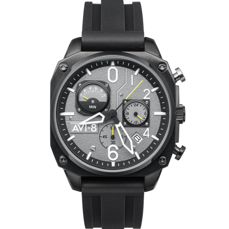 Chronograph Watch - AVI-8 Men's Black Hawker Hunter Chronograph Watch AV-4052-R1