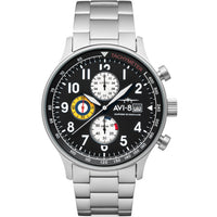 Chronograph Watch - AVI-8 Men's Black Hawker Hurricane Chronograph Watch AV-4011-22