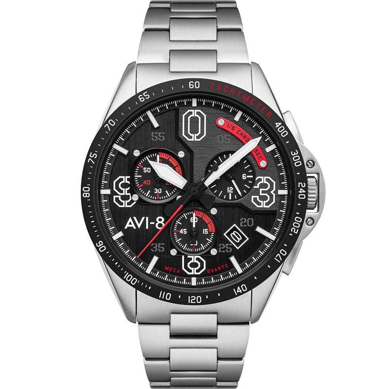 Chronograph Watch - AVI-8 Men's Black P-51 Mustang Chronograph Watch AV-4077-11