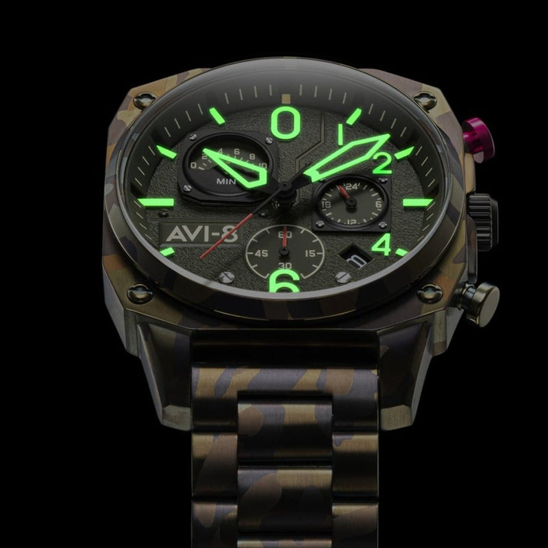 Chronograph Watch - AVI-8 Men's Ground Camo Hawker Hunter Watch AV-4052-22