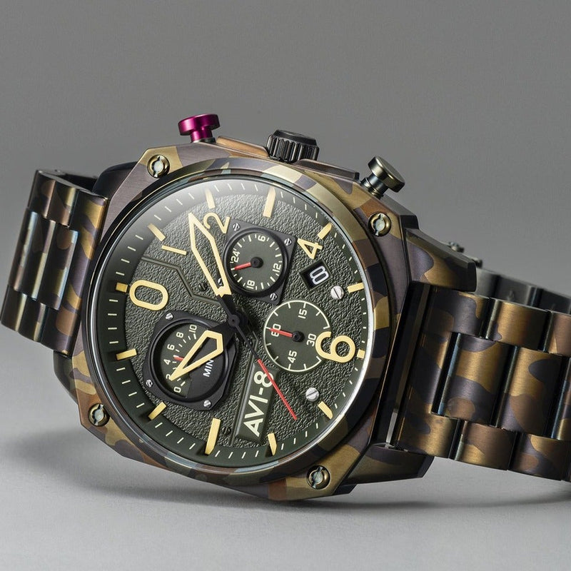 Chronograph Watch - AVI-8 Men's Ground Camo Hawker Hunter Watch AV-4052-22