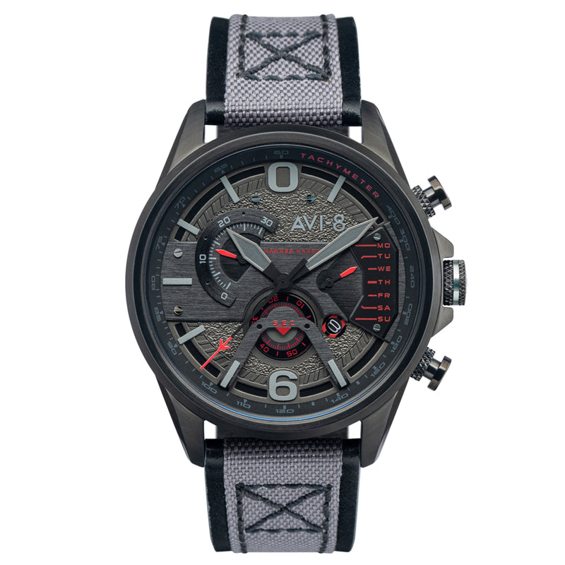 Chronograph Watch - AVI-8 Men's Stealth Black Hawker Harrier II Watch AV-4056-05