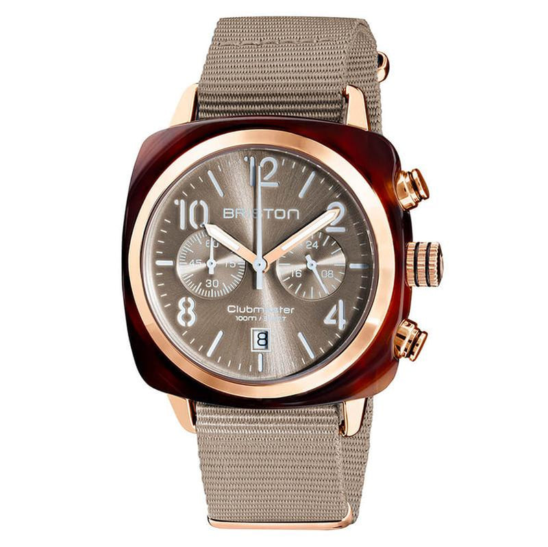 Chronograph Watch - Briston Taupe Clubmaster Classic Chronograph Watch 19140.SA.T.30.NT