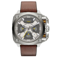 Chronograph Watch - Diesel DZ7343 Men's Bamf Beige Leather Chronograph Watch