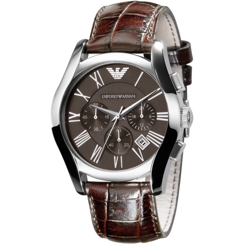 Chronograph Watch - Emporio Armani AR0671 Men's Valente Chronograph Brown Watch