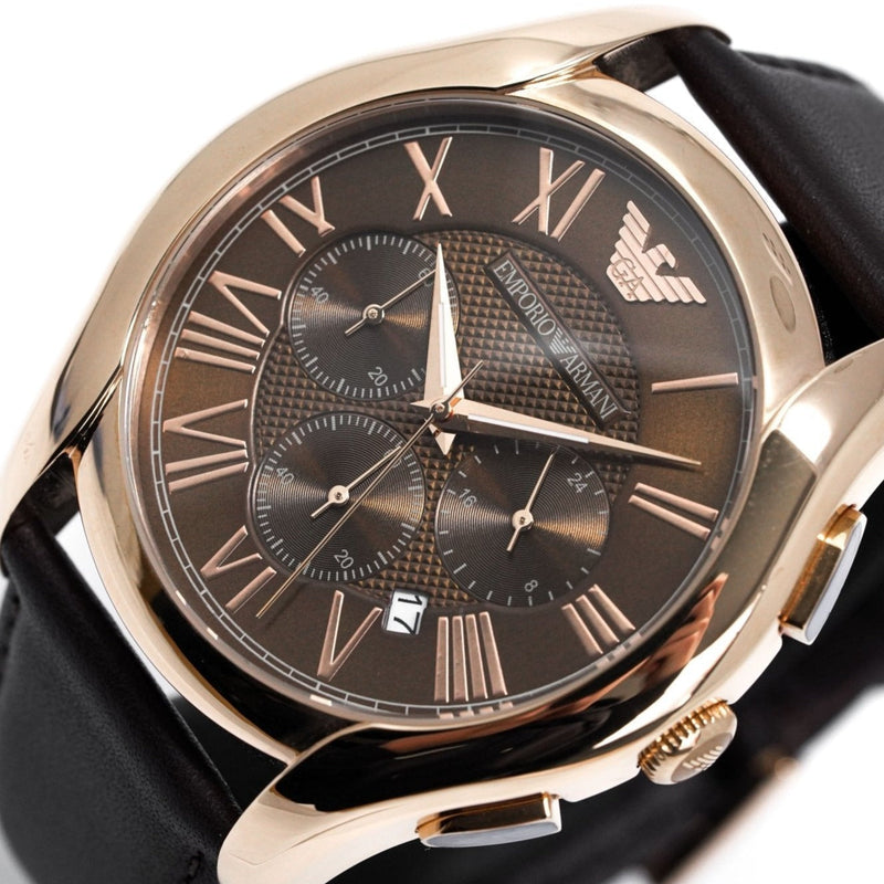 Chronograph Watch - Emporio Armani AR1701 Men's Chronograph Rose Gold PVD Watch