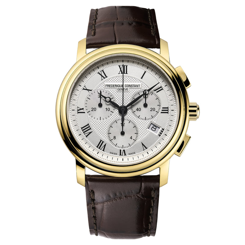 Chronograph Watch - Frederique Constant Men's Fc Classic Quartz Chrono Brown Watch FC-292MC4P5