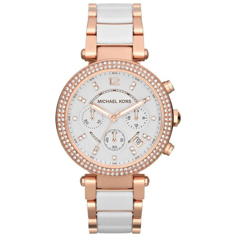 Chronograph Watch - Michael Kors MK5774 Ladies Parker Rose Gold Chronograph Watch