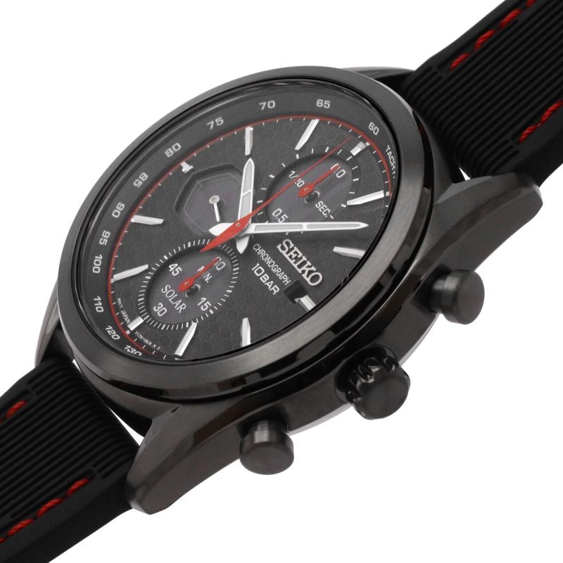 Chronograph Watch - Seiko Men's Black Solar Watch SSC777P1