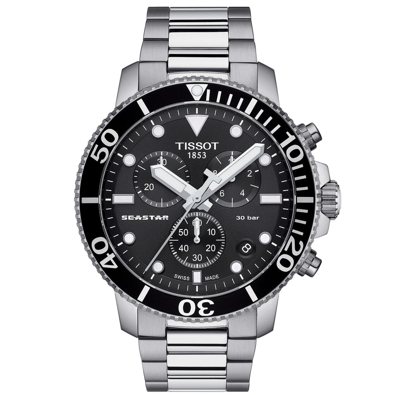 Chronograph Watch - Tissot Seastar 1000 Chronograph Men's Black Watch T120.417.11.051.00