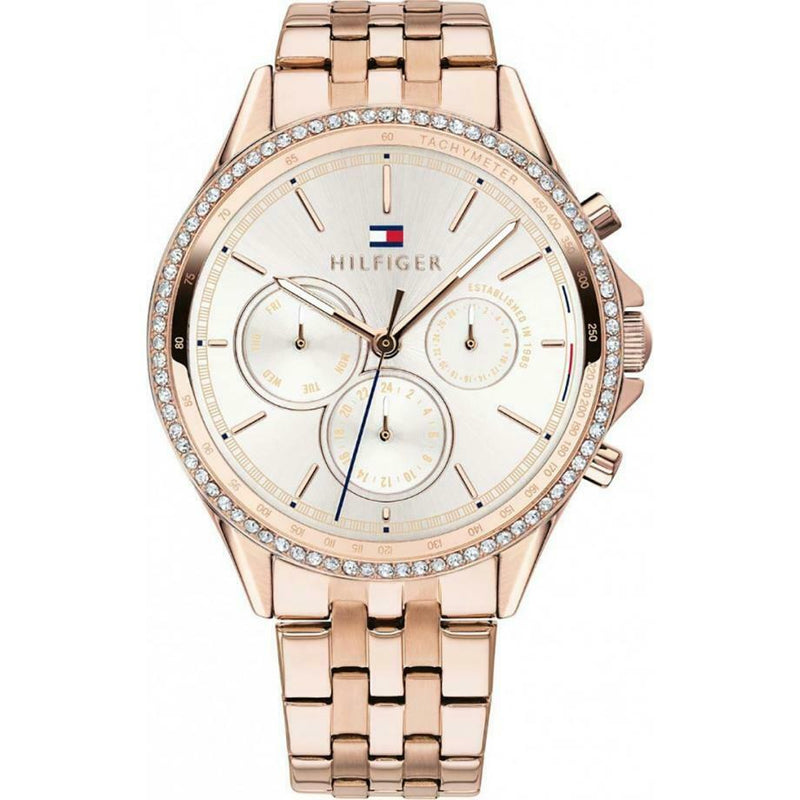 Chronograph Watch - Tommy Hilfiger 1781978 Ladies Rose Gold Diamond Chronograph Watch