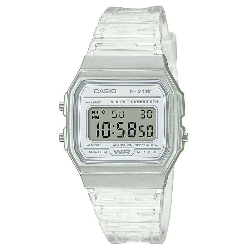 Digital Watch - Casio F-91 Classic Unisex Transparent Watch F-91WS-7EF