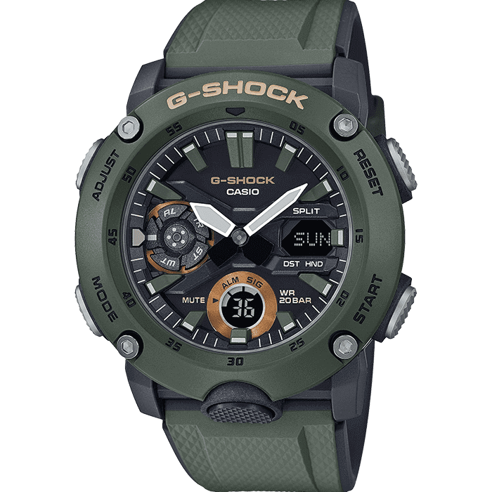 Digital Watch - Casio G-Shock Carbon Khaki Watch GA-2000-3AER