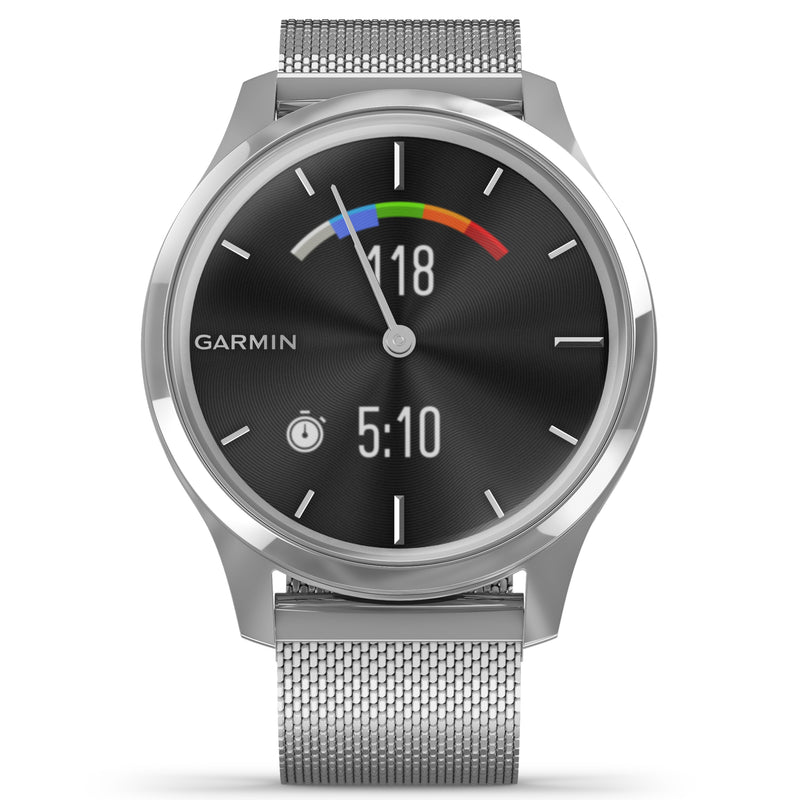 Garmin Vívomove® Luxe Silver Case with Silver Milanese Band 010