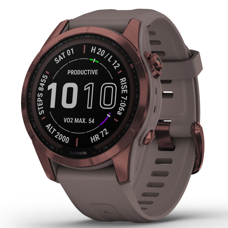 Smart Watch - Garmin Fenix® 7S Sapphire Solar Edition Dark Bronze Titanium Smartwatch 010-02539-29