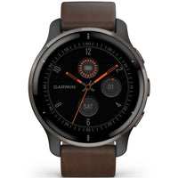 Smart Watch - Garmin Venu® 2 Plus Slate Stainless Steel Bezel With Slate Case And Brown Band Smartwatch 010-02496-15