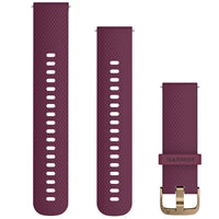 Strap - Garmin Quick Release Bands 20mm Berry With Light Gold Hardware 010-12691-05